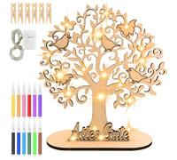 Hengxinchen Albero della Vita in Legno Centrotavola, Albero di Denaro in Legno con Luci LED, Albero in Legno per Regali di Nozze in Denaro, Centrotavola in Legno Albero della Vita, per Matrimonio