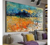 HengYun ART Grande pittura a olio Prin su tela Quadri astratti moderni luminosi Quadri su tela colorati per decorazioni da parete per la casa in ufficio 80x160 cm senza cornice