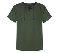 Hengzhifeng Camicia Uomo Pirata Vichinga Medievale Rinascimentale Shirts (X-Small, Army Verde)
