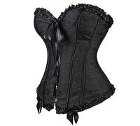 Hengzhifeng Corsetto Halloween Donna Elegante Bustino Corsetti Top (EUR 28-30,Nero)