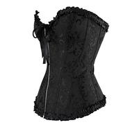 Hengzhifeng Corsetto Jacquard Corpetto Donna con Cerniera L Nero