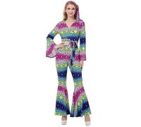 Hengzhifeng Costume Disco Donna Anni 80 Donna Carnevale Festa Tema Fashion Outfit (Small, Multicolore)
