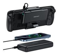 HenHot Steam Deck Power Bank 2 in 1 per Steam Deck/Steam Deck OLED, batteria esterna da 65 W 20000 mAh, accessori Steam Deck con supporto doppio cavo USB C, per MacBook, Dell, Lenovo, Asus