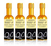 Henjunu Detergente Catalizzatore 4x120ml - Additivo Benzina per Pulizia Scarico, Riduce Emissioni e Rigenera Dpf - per Auto e Furgoni