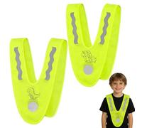 Henjunu Giubbotto Catarifrangente,2 Pezzi Gilet Alta Visibilita | Gilet di sicurezza a forma di V,Gilets Catarifrangente per Bambini,Con Motivo Unicorno Dinosauro,per Bici Jogging