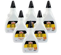 Henkel By Pattex Express Colla per legno, trasparente e ad asciugatura rapida, per incollaggi versatili e fai da te, colla impermeabile in pratica bottiglia, 6 x 120 g