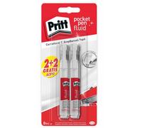 Pritt Correttore Pocket Pen, Correttore Penna, Micropunta Metallica, Massima Precisione, Facile da Erogare, Asciugatura Rapida, 2+2 Penne da 8ml