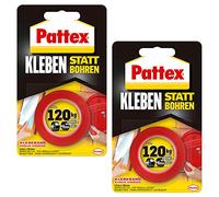 Henkel Pattex adesivo invece di foratura Nastro adesivo, biadesivo extra forte, doppio per lavori montaggio interni ed esterni, fissaggio a parete senza fori, kit con 2 pezzi