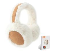 HENKi Paraorecchie da donna invernali regolabili in peluche paraorecchie in pelliccia marrone classico effetto lana di pecora