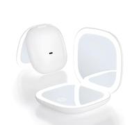 HENKi Specchio tascabile, specchio da viaggio a LED con luce, piccolo specchio tascabile con ingrandimento 1x/3x, specchio con illuminazione piccolo, specchio pieghevole con luce (bianco pietra)