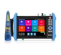 Henkion Tester per telecamera a circuito chiuso, 8K, 32MP, 4K, 12MP, IP Camera Tester con POE++, test CVBS, interfaccia SFP 1CH da 7 pollici IPS Touch Screen Cable Test Strumento di rete Supporto HDMI