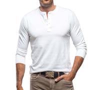 Henley Camicia Tech 3 bottoni ad asciugatura rapida maglietta manica corta palestra t-shirt slim fit leggero casual basic tees, Z12-bianco, L
