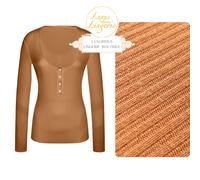 Henley Top Lungo Maniche By Wolford S Leonelion Braun Ripp Struttura Maglia