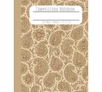 Henna Mehndi Leaves Flower Vine Paisley Pattern Ruled Composition Notebook