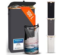 HENNEZ Cesta Del Bucato Adrian 100L XL Portabiancheria con Coperchio Pieghevole