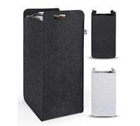 HENNEZ Cesto cesta porta biancheria sporca per bagno feltro grigio cesto cesta portabiancheria sporca bagno salvaspazio cesta cesto porta panni sporchi porta biancheria sporca per bagno salvaspazio