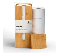 Porta carta igienica in bambù originale - Dispenser di carta igienica in bambù - Porta carta igienica su base bambù con coperchio - Porta carta igienica su base bambù