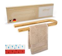 Hennez Portasciugamani da parete in bambù senza foratura, per bagno