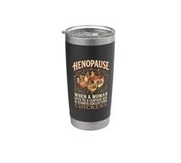 Henopause divertente cortile pollo custode umorismo Bicchiere termico in acciaio inox doppia parete