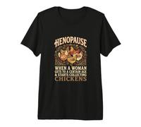 Henopause Divertente Cortile Pollo Custode Umorismo Maglietta Premium