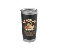 Henopause - Divertente gallina con disegno grafico Bicchiere termico in acciaio inox doppia parete