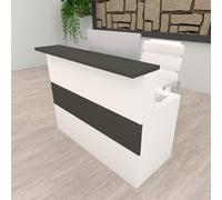 Henor Bancone Reception Cidacos. 100 x 60/75 x 110 cm. Legno Con tavolo interno. Ideale per ufficio, reception, attenzione, commercio. Bianco Opaco Grafite Opaco