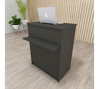Henor Bancone Reception Ega. 82 x 50/65 x 102 cm. Mobile Accoglienza per Ufficio, Negozio, Clinica o Salone Grafite