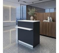 Henor Bancone Ega Ruote. 62 x 50/65 x 102 cm. 4 Ruote Giro e Freno Max 135kg. Ideale Ufficio. Negozio. Clinica. Bianco.