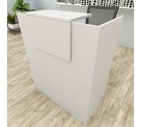 Henor Bancone Reception Oja. 100 x 50 x 107 cm. Legno Con tavolo interno. Ideale per ufficio, reception, attenzione, commercio. Grigio Opaco