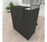 Henor Bancone Reception Oja. 90 x 50 x 107 cm. Legno Con tavolo interno. Ideale per ufficio, reception, attenzione, commercio. Grafite Opaco