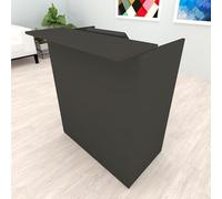 Henor Bancone Reception TIRÓN. 100x50/65x107 cm. Legno Con tavolo interno. Ideale per ufficio, reception, attenzione, commercio. Grafite Opaco