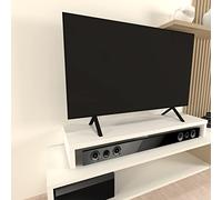 Henor Doppio Rialzo TV Legno 120 x 35 x 15 Cm Bianco Opaco. Carico +100 Kg.