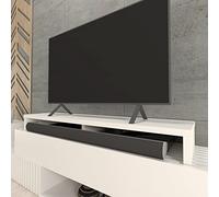 Henor Doppio Rialzo TV Legno FSC® 140 x 35 x 15 Cm Bianco Opaco Carico +100 Kg.