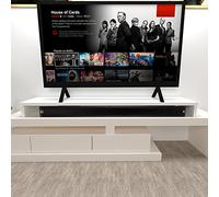 Henor Doppio Rialzo TV Legno FSC® 180 x 35 x 15 Cm Bianco Opaco. Carico +100 Kg.