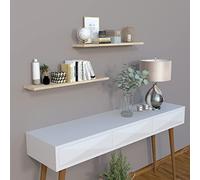 Henor Mensola da parete in legno 100 x 20 x 3 cm. Carico massimo. 25 kg. Hardware nascosto Regolabile orizzontalmente. Verticale e Inclinabile, Pino Naturale