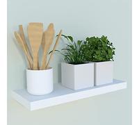 Henor Mensola in Legno FSC® 40 x 25 x 2.5 cm. Portata 20 kg. Hardware nascosto Regolabile orizzontalmente. Verticale e Inclinabile Bianco