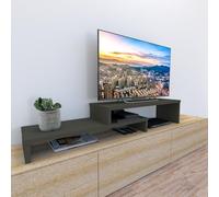 Henor Mobile TV Scala in Legno FSC® Regolabile 110+110 x 35 x 30/15 cm Grafite