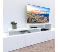 Henor Mobile TV Scala in Legno Regolabile 90+90 x 35 x 30/15 cm Bianco
