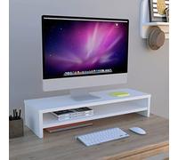 Henor Supporto Monitor Rialzo Tv Legno FSC® con ripiano intermedio 82 x 26.5 x 16 cm supporti 50 kg Bianco