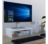 Henor Supporto per monitor, Rialzo Tv, Legno FSC®, 42 x 26,5 x 12 cm, supporta 50 kg, Bianco