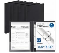 Henoyso 4 raccoglitori a 3 anelli di dimensioni legali, resistenti, per carta da 21,6 x 35,6 cm, possono contenere fino a 175 fogli, per progetti artistici, ufficio, casa, luoghi di lavoro (1,3 cm