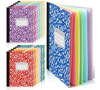 Henoyso Confezione da 12 quaderni di composizione, carta arcobaleno | Adatto per note e diari, 120 pagine/60 fogli, 24,77 x 19,1 cm, quaderno di carta colorata a righe larghe per esigenze
