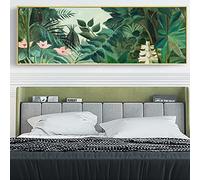 Henri Rousseau La giungla equatoriale Dipinto a olio su tela Paesaggio di foresta verde Poster e stampe per la decorazione del soggiorno 60x180 cm Senza cornice