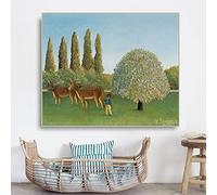 Henri Rousseau, Meadowland, kit fai da te 5D con puntini completi per pittura artistica, decorazione da parete per la casa, 40,6 x 50,8 cm