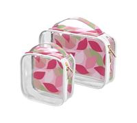 Henri Style Leaf Petal Colorful Toiletry Bag Set TSA Approvato Borsa cosmetica trasparente Viaggio Uomo Kit da barba