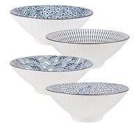 Henrrida Set di 4 ciotole in ceramica per ramen asiatiche da 1,077 g, ciotole per zuppa e pasta Pho, impilabili, per ramen giapponesi (4 pezzi)