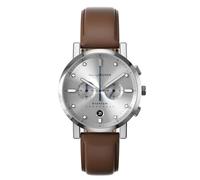 Henry ARCHER KVANTUM Cronografo Ibrido meca-quarzo Acciaio Data Marrone Pelle Zaffiro Orologio Uomo