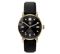 Henry ARCHER RELATIV SOL Swiss Quarzo Oro Acciaio Nero Pelle Data Orologio Uomo