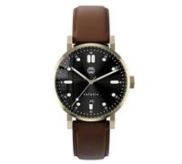 Henry ARCHER RELATIV SOL Swiss Quarzo Oro Acciaio Nero Pelle Data Orologio Uomo