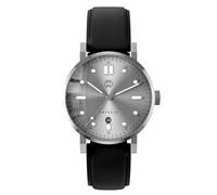 Henry ARCHER RELATIV VINTER Swiss Quarzo Acciaio Nero Pelle Data Orologio Uomo